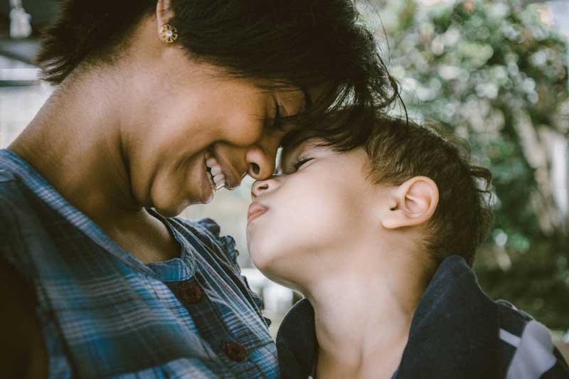 Mother and her little boy